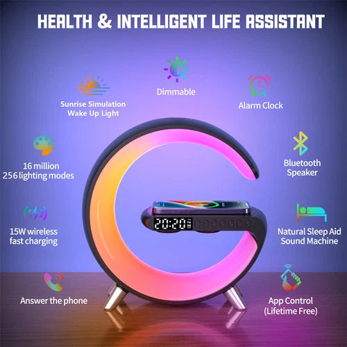 G-shaped LED light Bluetooth speaker